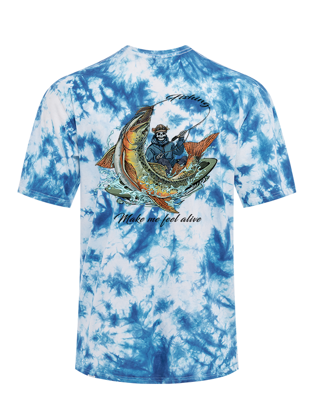 Fishing Make Me Feel Alive Tie Dye Tee