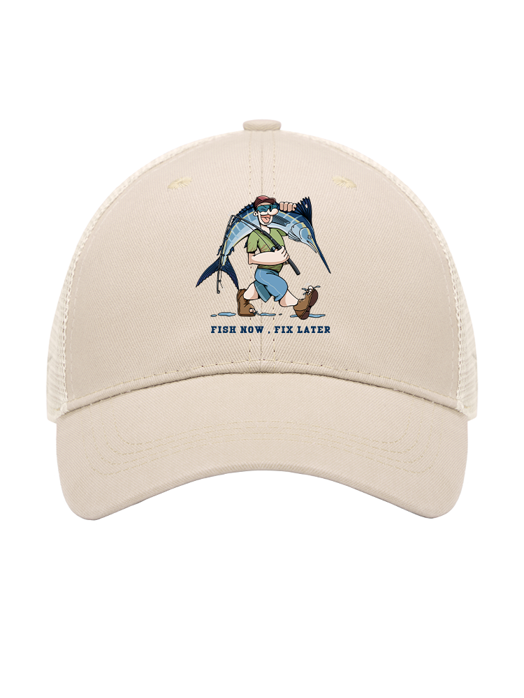 Fishing is the First Rule Mesh Velcro Hat