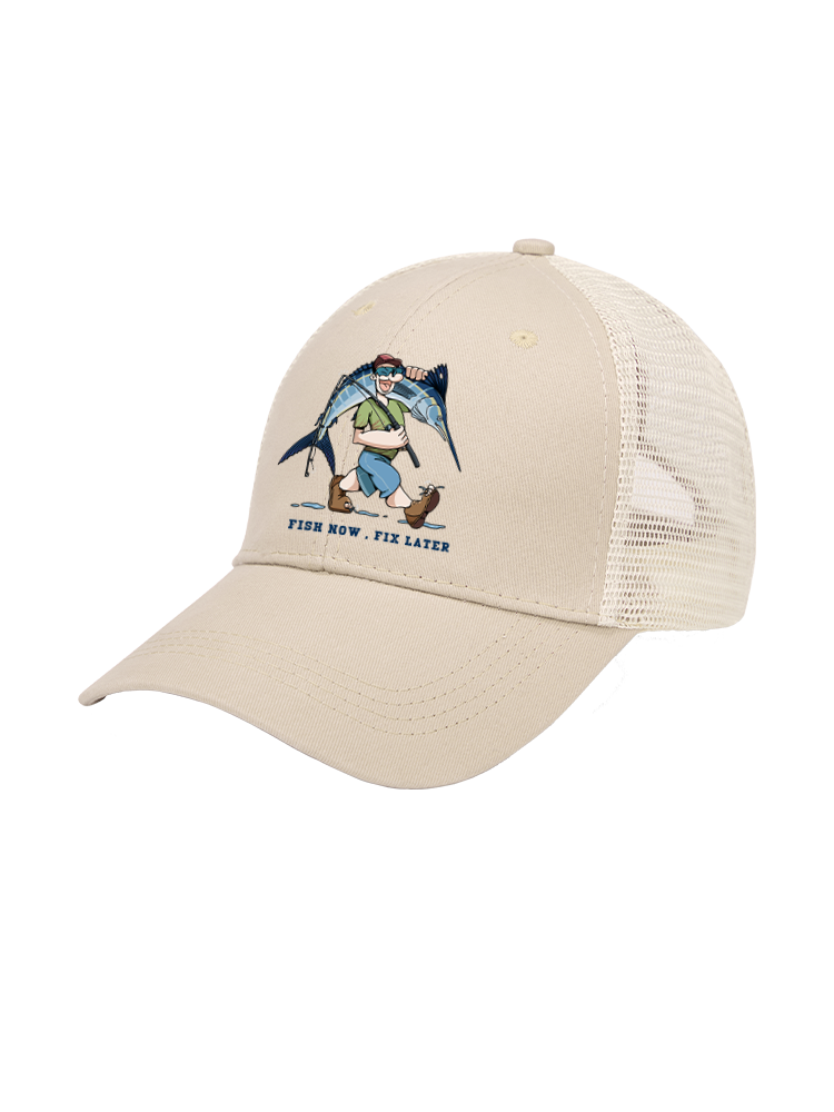 Fishing is the First Rule Mesh Velcro Hat