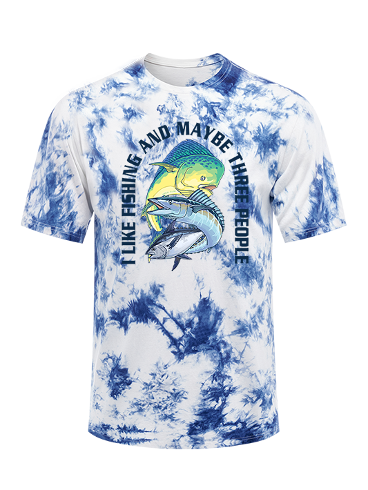 I Like Fishing Funny Tie Dye Tee