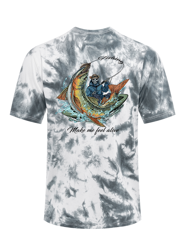 Fishing Make Me Feel Alive Tie Dye Tee