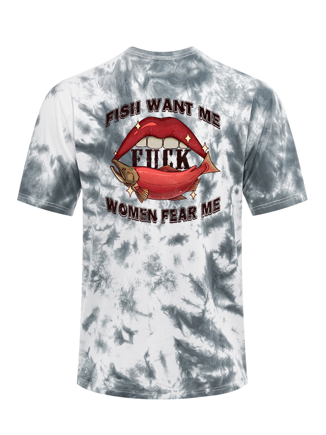 Fish Want Me Women Fear Me Tie Dye Tee