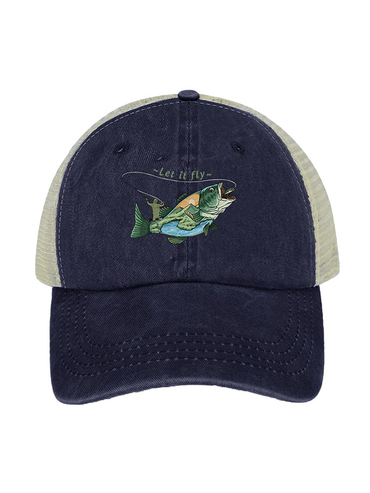 Let It Fly to Freedom Unisex Vintage Washed Meshback Hat