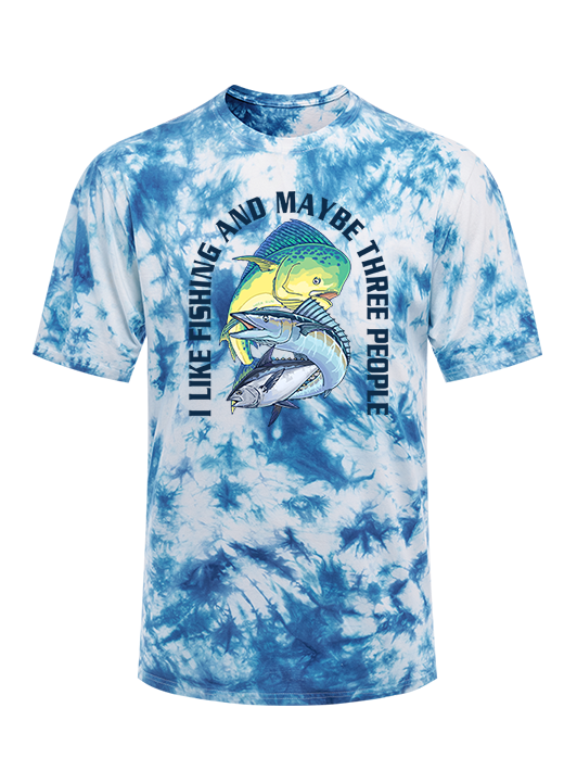 I Like Fishing Funny Tie Dye Tee