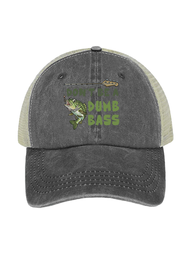 Don't Be a Dumb Bass Unisex Vintage Washed Meshback Hat