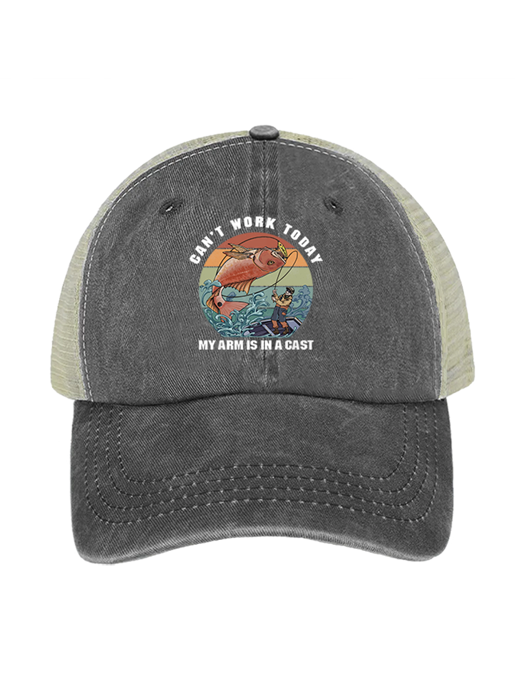 Hooked on a Day Off Unisex Vintage Washed Meshback Hat