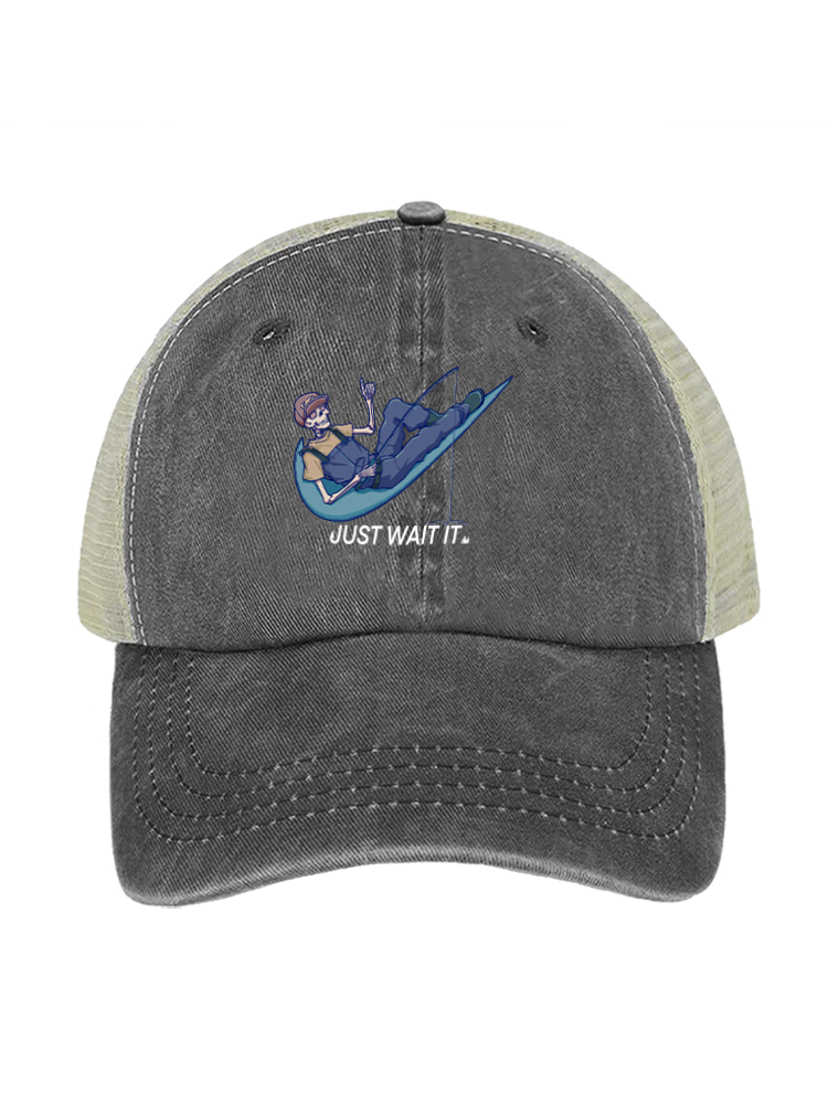 Just Wait It Unisex Vintage Washed Meshback Hat