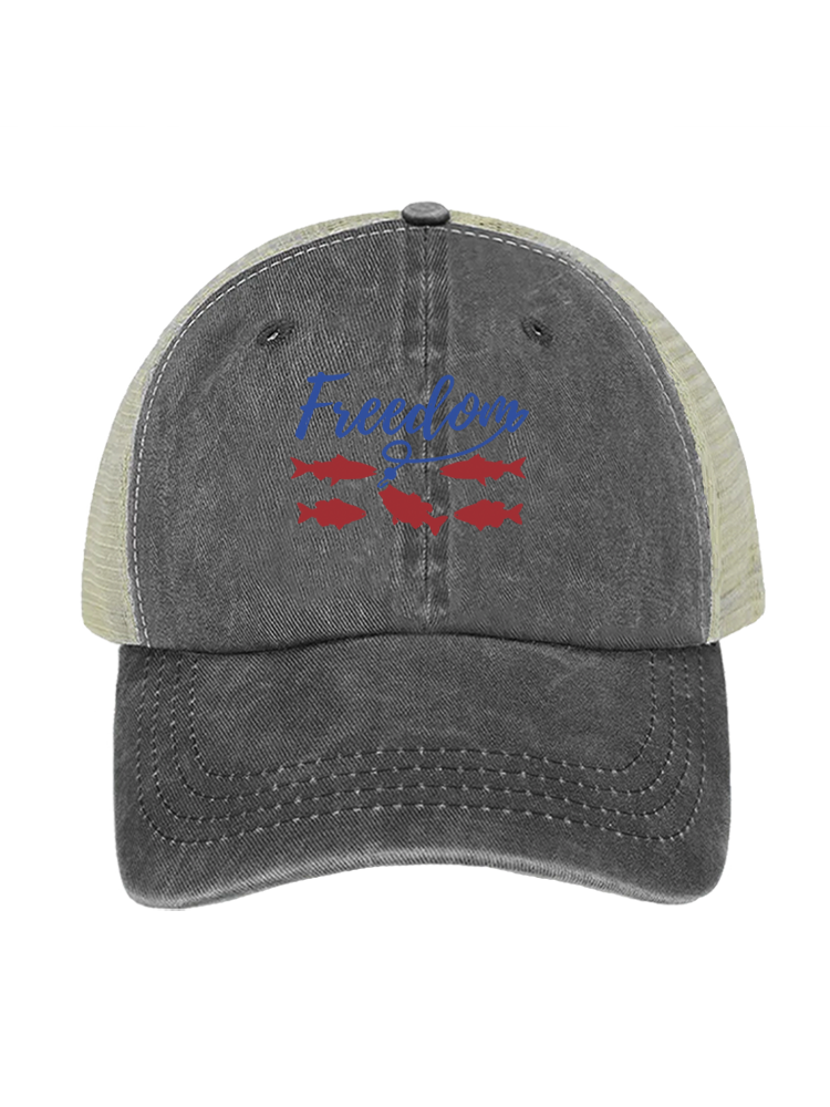 Patriotic Waters Unleashed Unisex Vintage Washed Meshback Hat