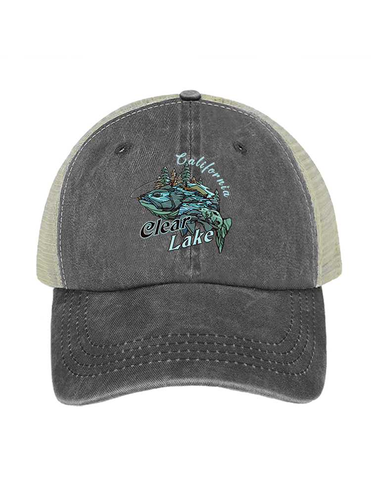 Reel Moments at Clear Lake Unisex Vintage Washed Meshback Hat