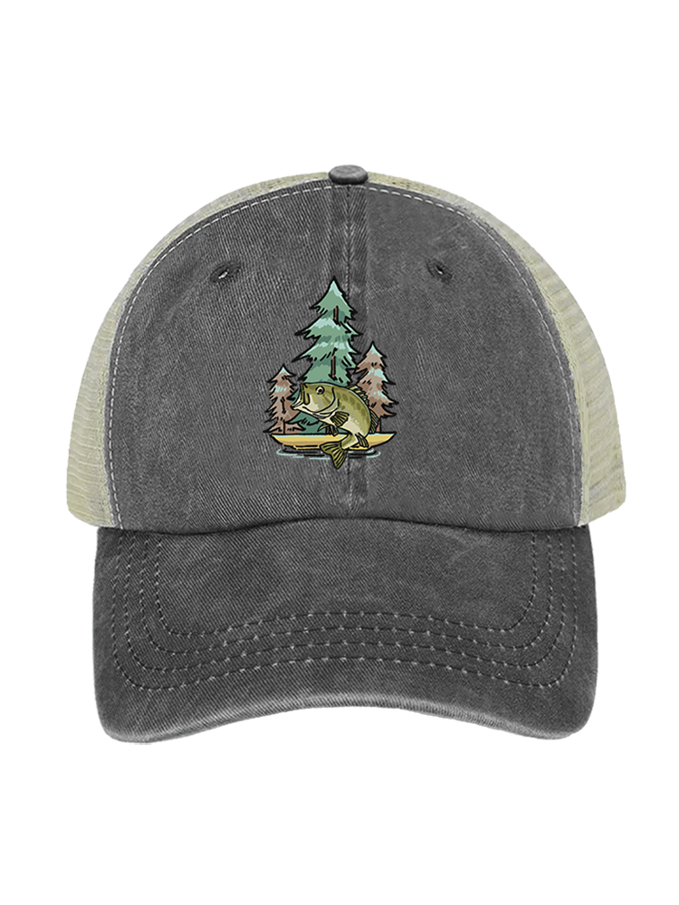 Reel Moments at Clear Lake Unisex Vintage Washed Meshback Hat