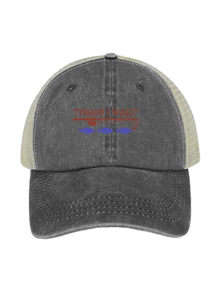 Patriot Bass Angler Unisex Vintage Washed Meshback Hat