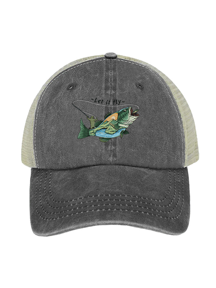 Let It Fly to Freedom Unisex Vintage Washed Meshback Hat