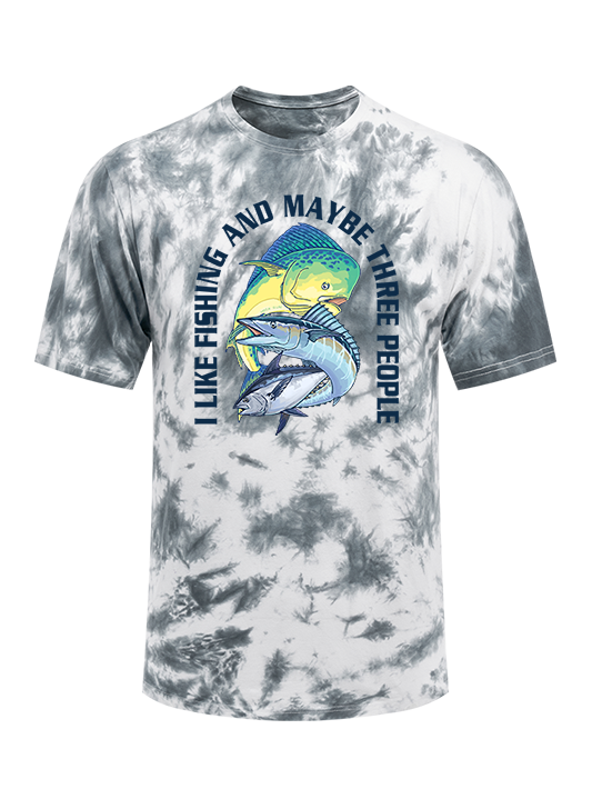 I Like Fishing Funny Tie Dye Tee