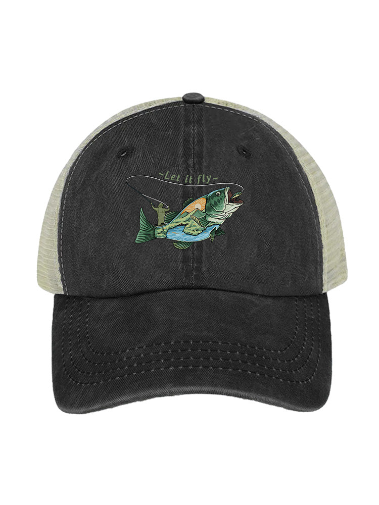 Let It Fly to Freedom Unisex Vintage Washed Meshback Hat