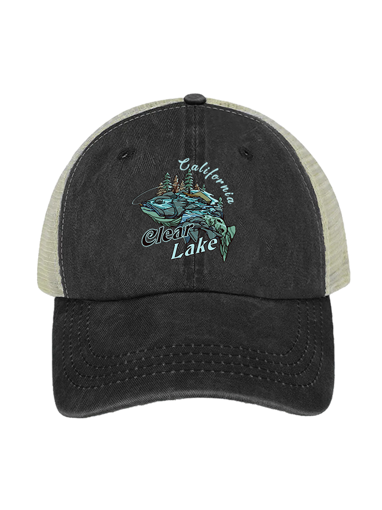 Reel Moments at Clear Lake Unisex Vintage Washed Meshback Hat