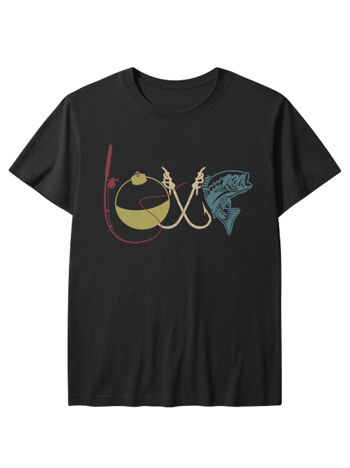Modern LOVE Bass Fishing Unisex Classic Cotton Tee