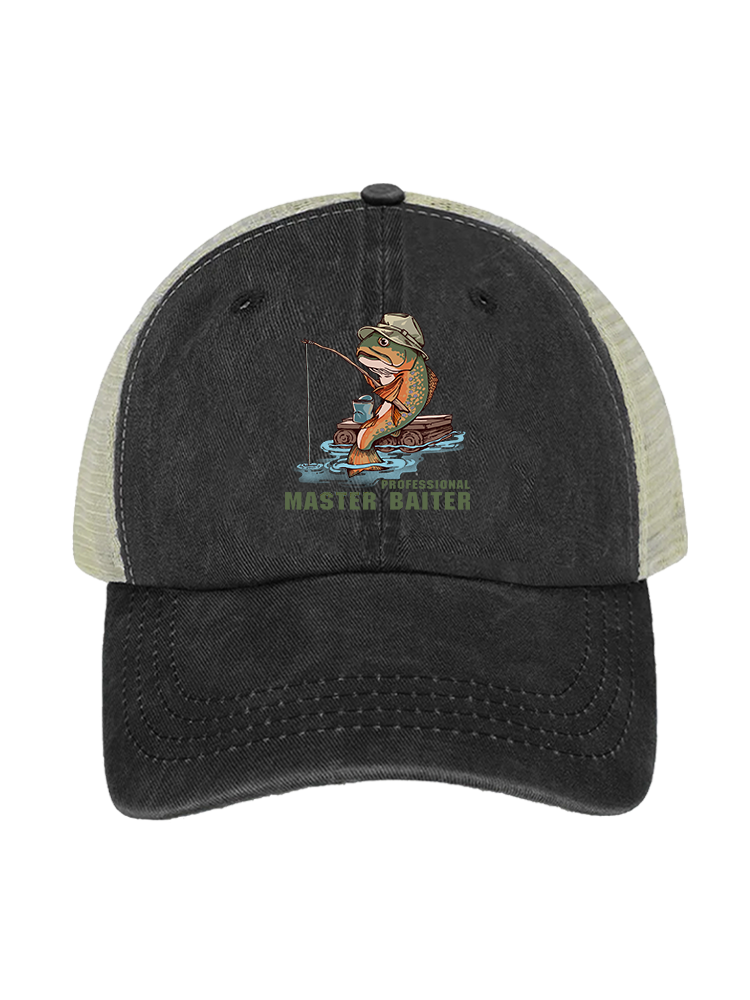 Professional Master Baiter Unisex Vintage Washed Meshback Hat