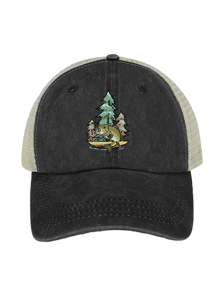 Reel Moments at Clear Lake Unisex Vintage Washed Meshback Hat