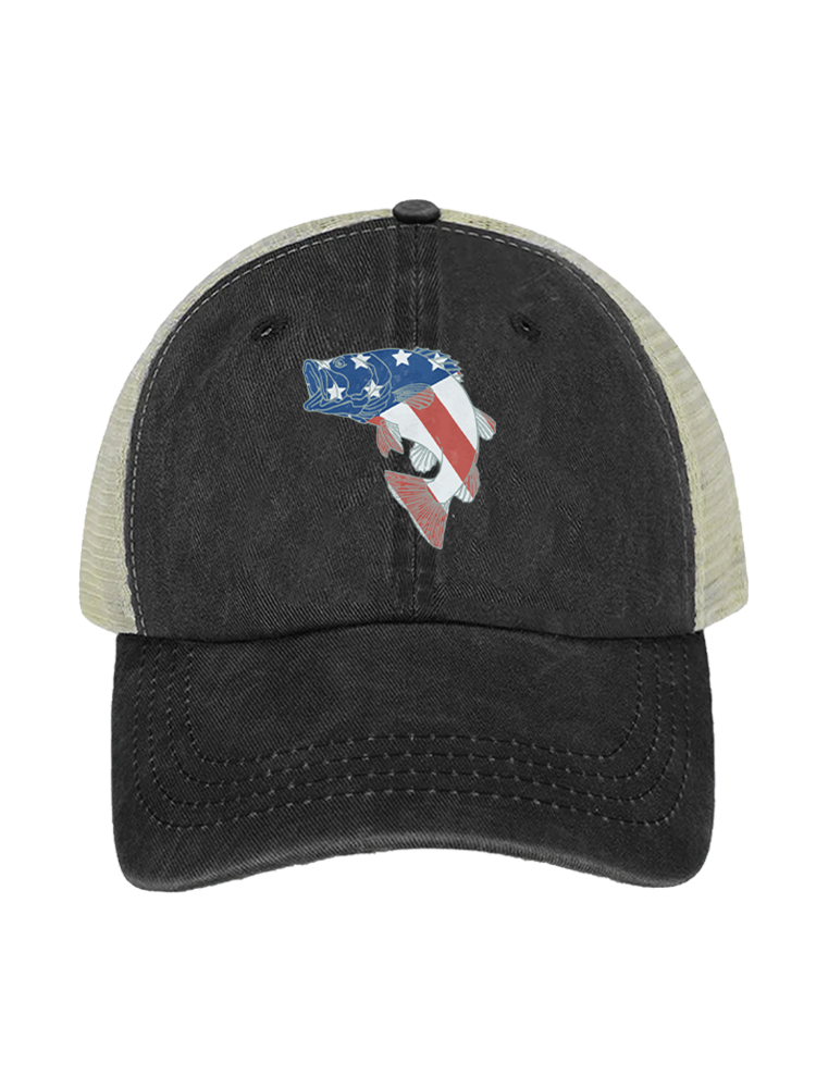Otter vs Bass Unisex Vintage Washed Meshback Hat