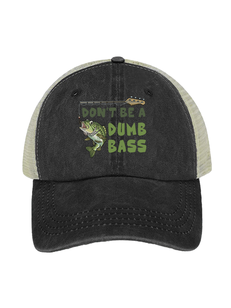 Don't Be a Dumb Bass Unisex Vintage Washed Meshback Hat