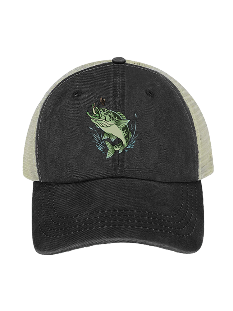 There's Always A Bigger Fish Unisex Vintage Washed Meshback Hat