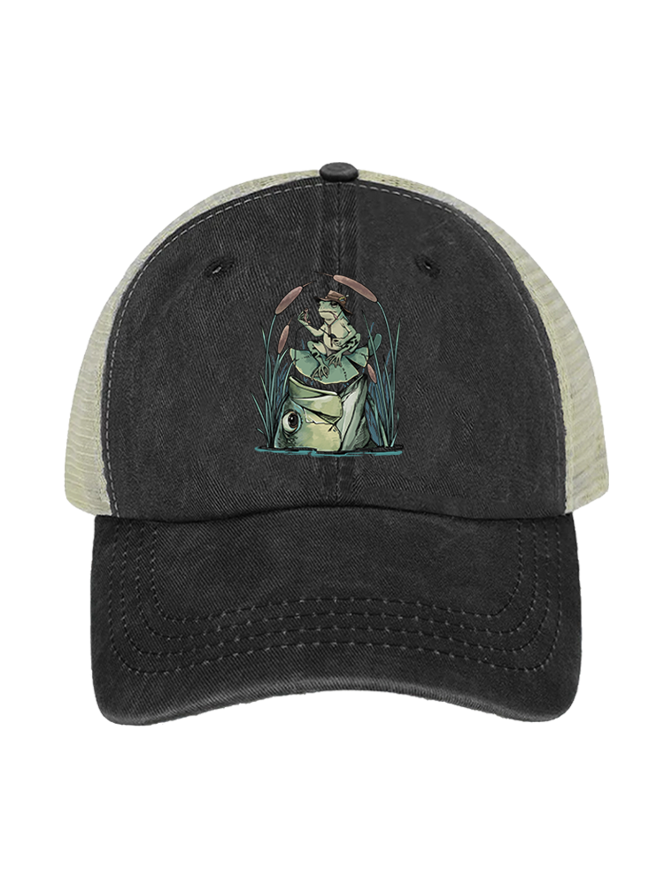 There's Always A Bigger Fish Unisex Vintage Washed Meshback Hat