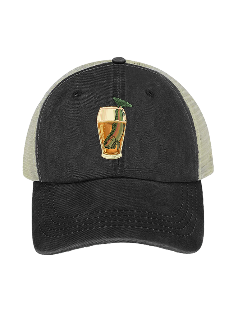 Let's Have a Drink Unisex Vintage Washed Meshback Hat