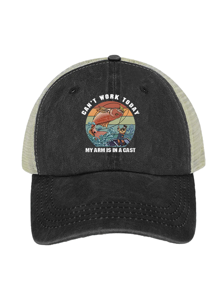 Hooked on a Day Off Unisex Vintage Washed Meshback Hat