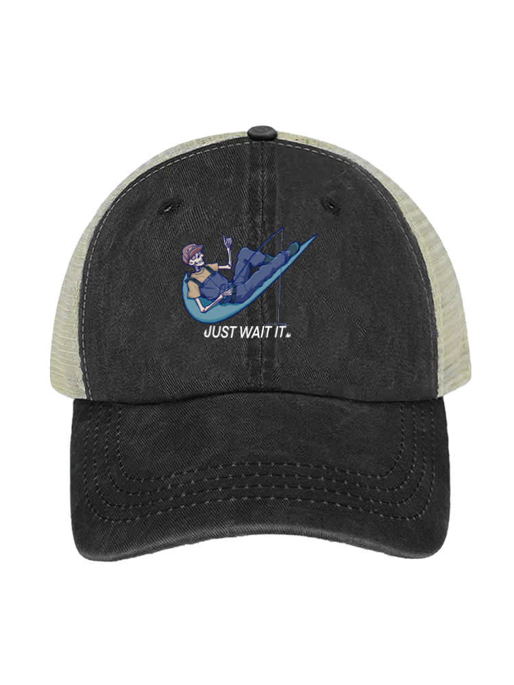 Just Wait It Unisex Vintage Washed Meshback Hat