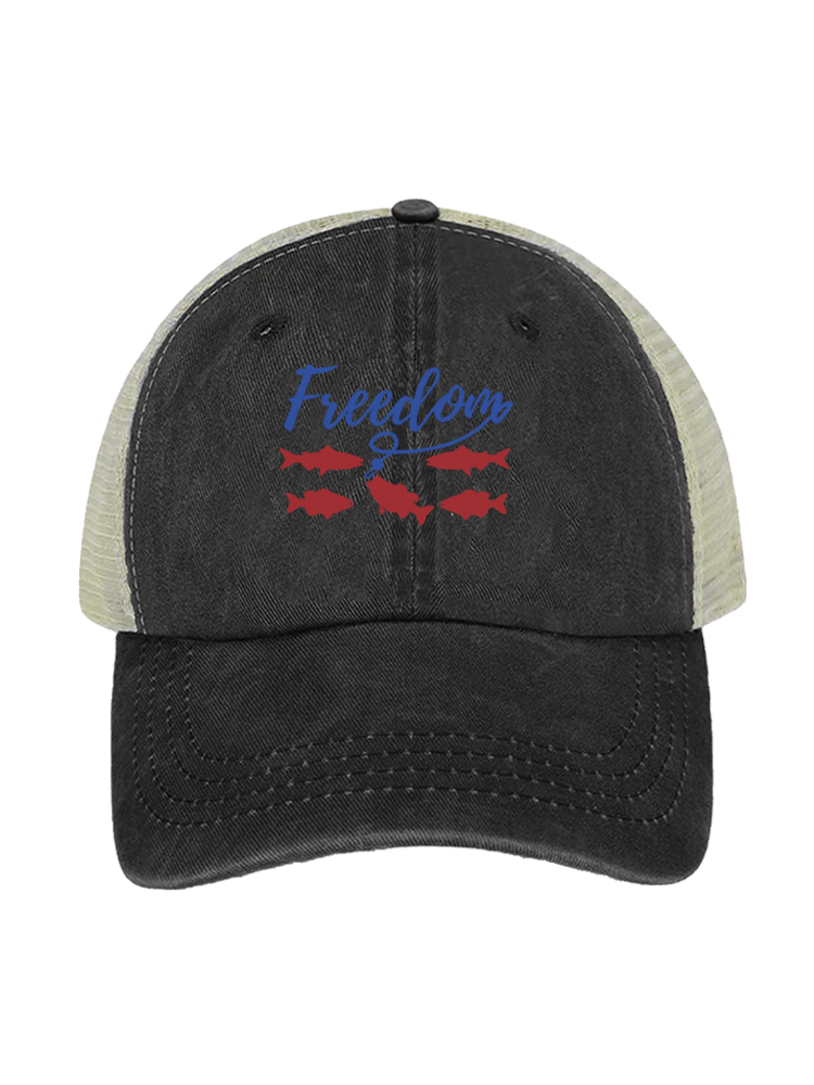 Patriotic Waters Unleashed Unisex Vintage Washed Meshback Hat