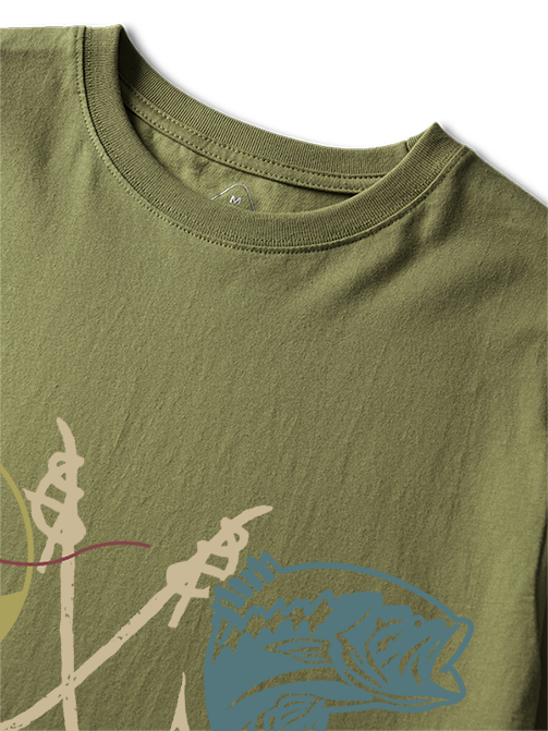 Modern LOVE Bass Fishing Unisex Classic Cotton Tee