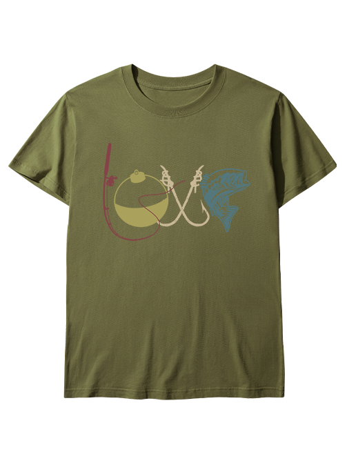 Modern LOVE Bass Fishing Unisex Classic Cotton Tee