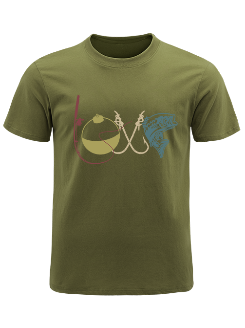 Modern LOVE Bass Fishing Unisex Classic Cotton Tee