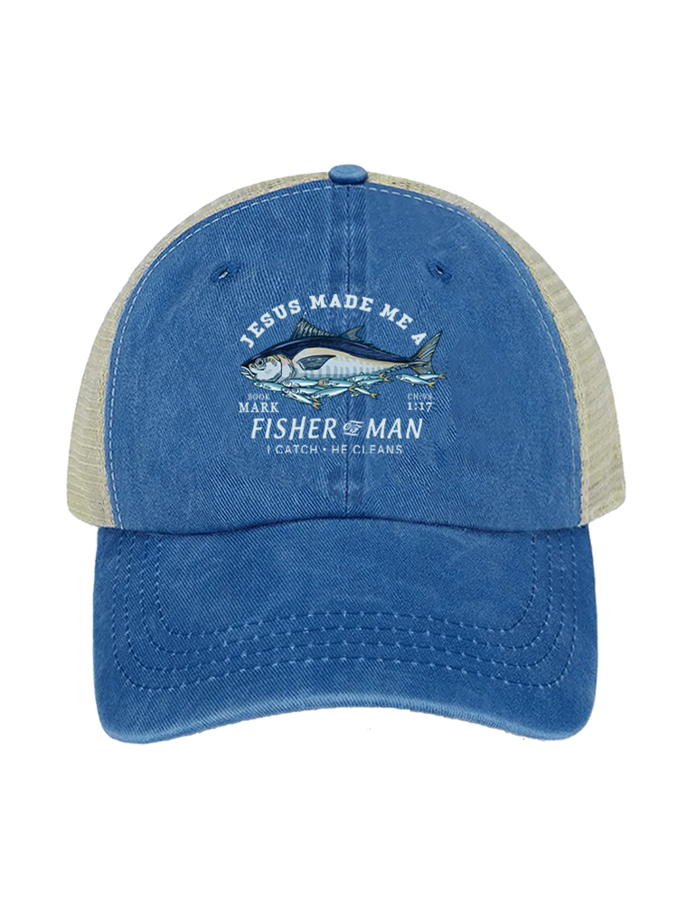 Matthew 4:19 God's Capture Unisex Vintage Washed Meshback Hat