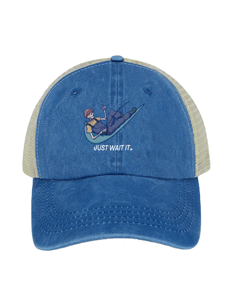 Just Wait It Unisex Vintage Washed Meshback Hat