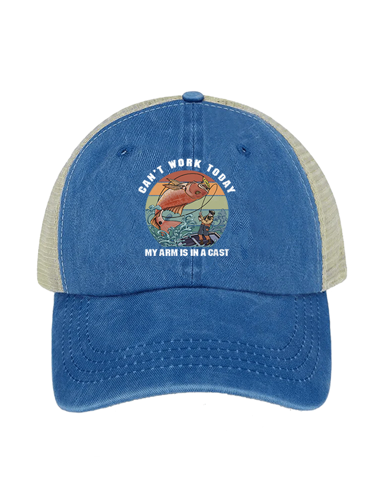 Hooked on a Day Off Unisex Vintage Washed Meshback Hat