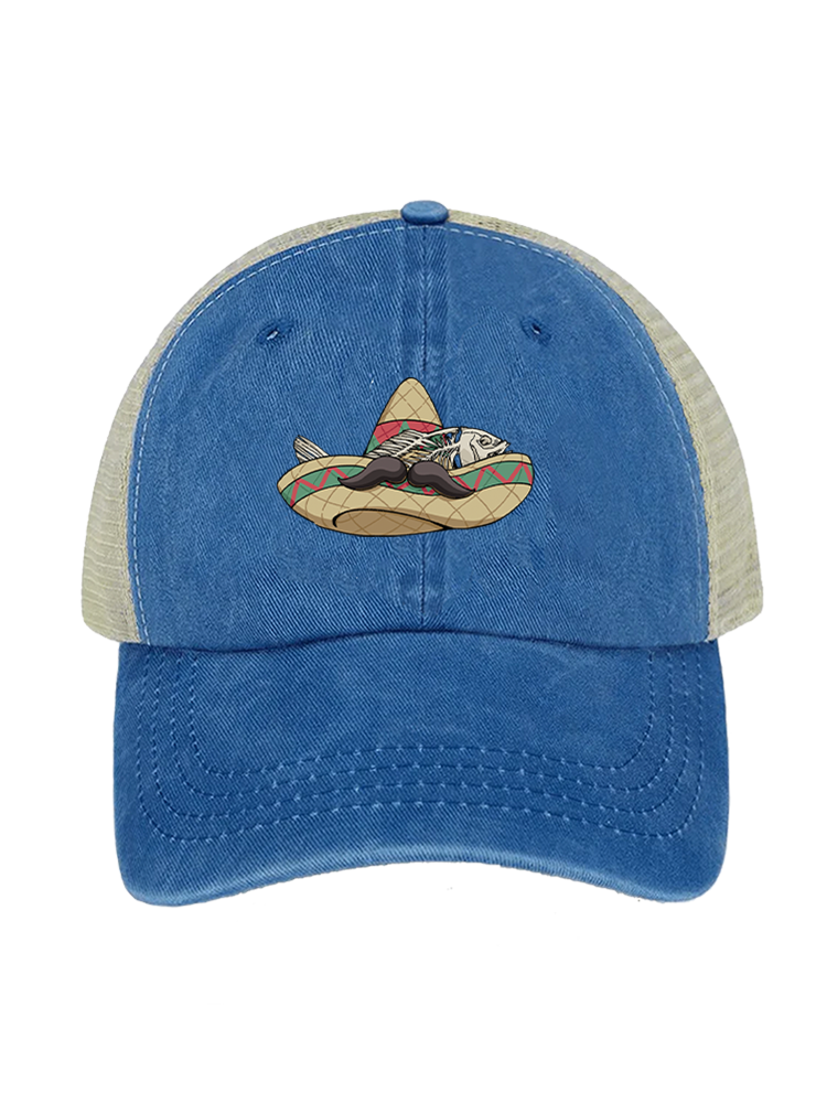 Red Snapper Fiesta Unisex Vintage Washed Meshback Hat