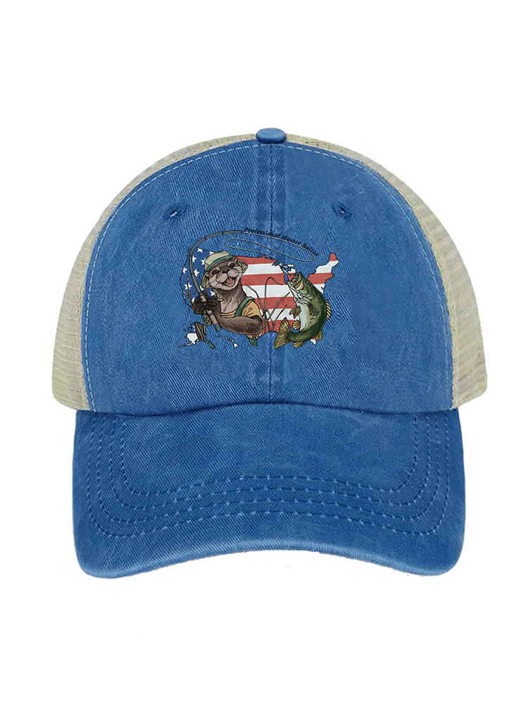Otter vs Bass Unisex Vintage Washed Meshback Hat