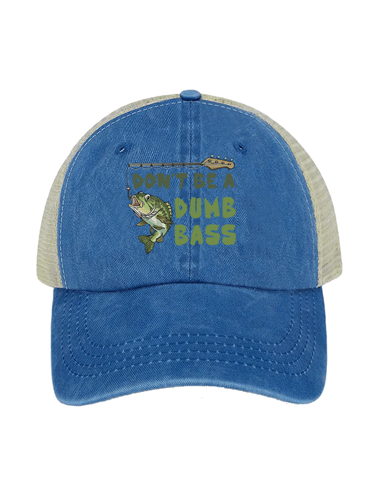 Don't Be a Dumb Bass Unisex Vintage Washed Meshback Hat