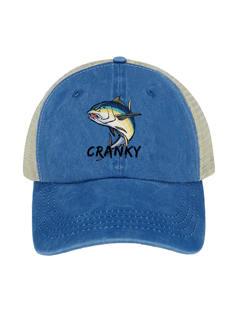 Ocean's Feisty Cranky Tuna Unisex Vintage Washed Meshback Hat