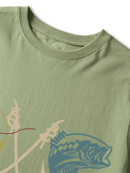 Modern LOVE Bass Fishing Unisex Classic Cotton Tee