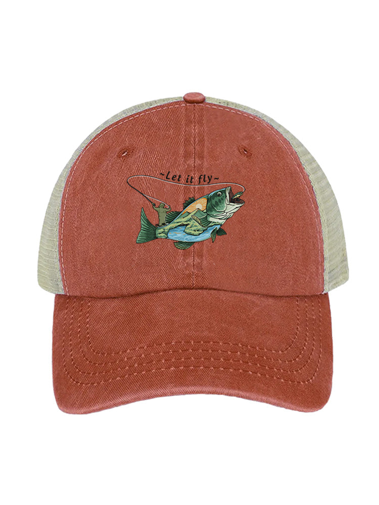 Let It Fly to Freedom Unisex Vintage Washed Meshback Hat