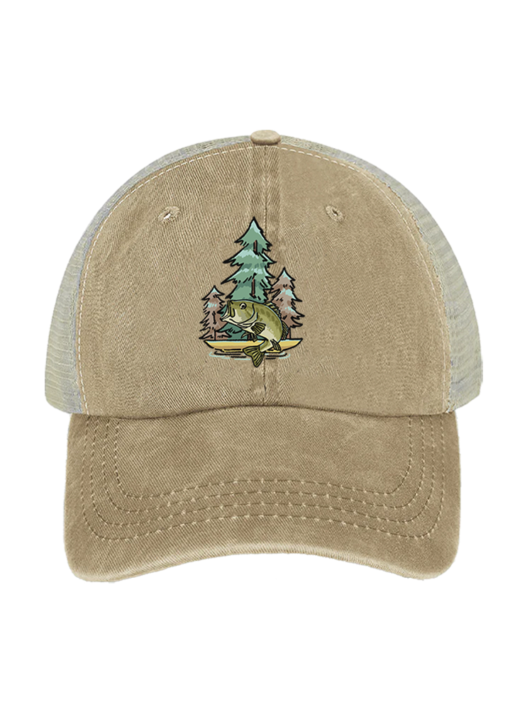 Reel Moments at Clear Lake Unisex Vintage Washed Meshback Hat