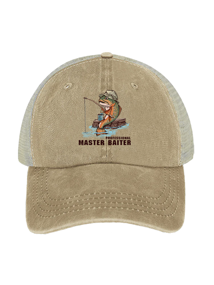 Professional Master Baiter Unisex Vintage Washed Meshback Hat