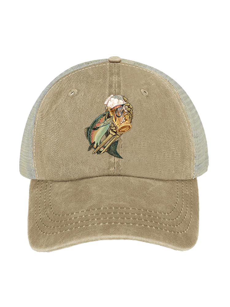 Let's Have a Drink Unisex Vintage Washed Meshback Hat