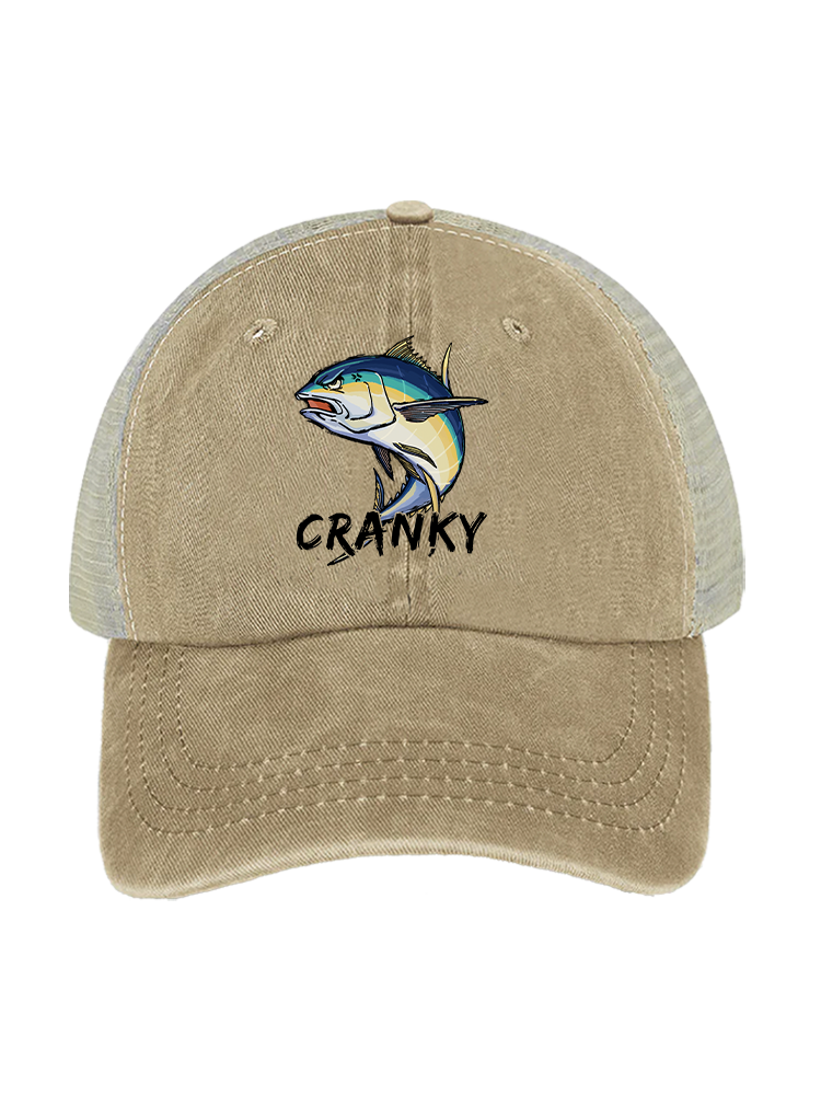 Ocean's Feisty Cranky Tuna Unisex Vintage Washed Meshback Hat
