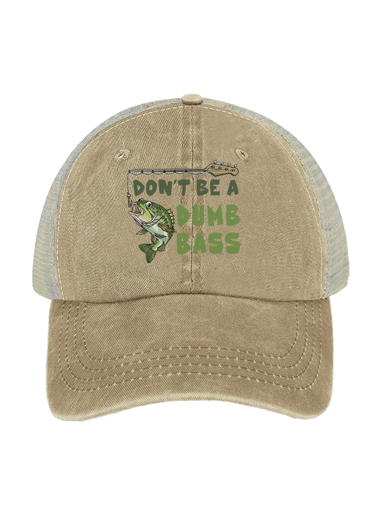 Don't Be a Dumb Bass Unisex Vintage Washed Meshback Hat