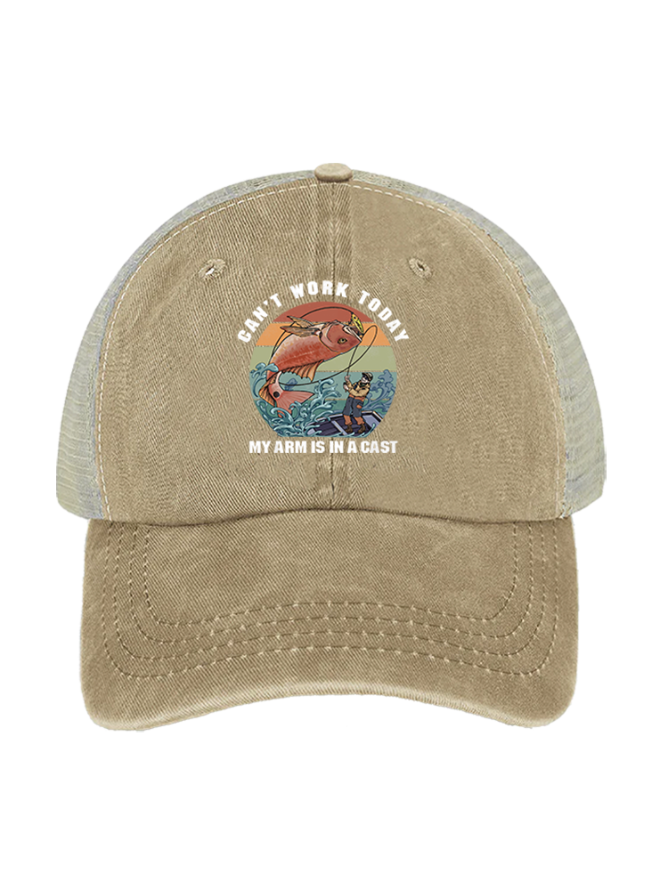 Hooked on a Day Off Unisex Vintage Washed Meshback Hat