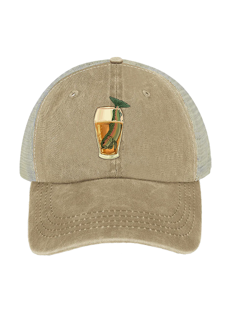 Let's Have a Drink Unisex Vintage Washed Meshback Hat