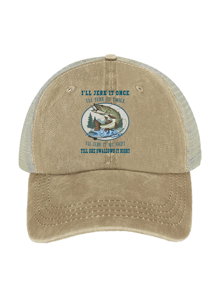 Muskie Madness Jerk and Reel Unisex Vintage Washed Meshback Hat